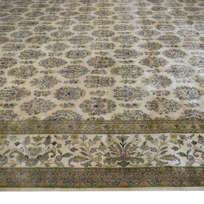 Crown Ivory, Beige and Multy Luxury Traditional  Pure Wool Handknotted Area Rug