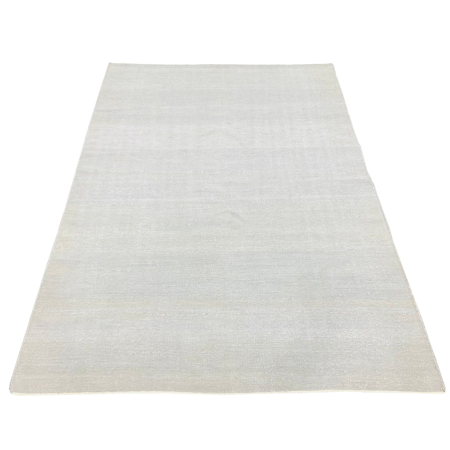 Ivory Silk Plain Grey Kilim 3.11x5.11ft 119x179Cms