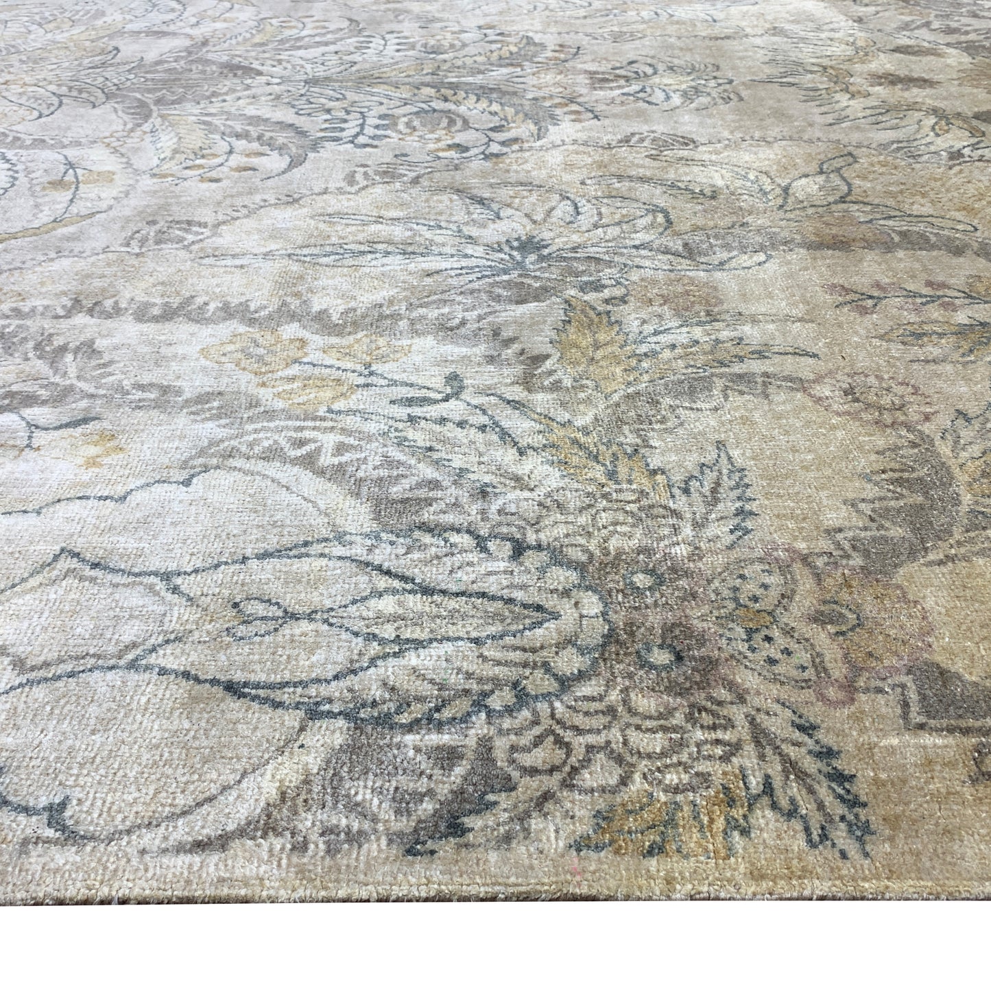 Gold and Multy Pure silk Transitional Handknotted Area Rug