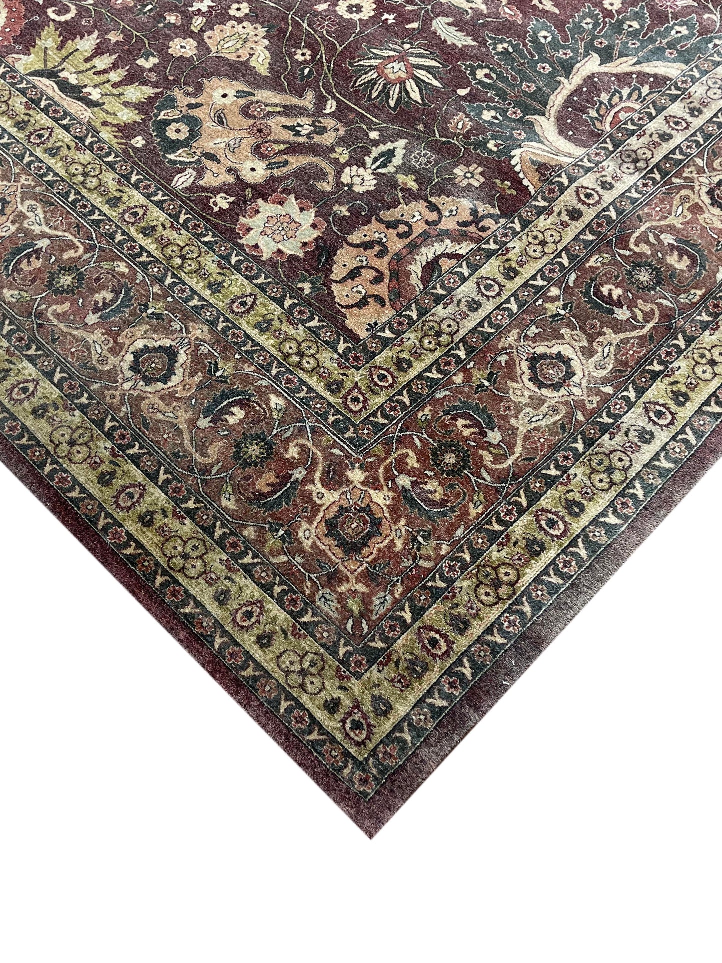 Rust and Camel Pure Wool Traditional Agra Handknotted Area Rug