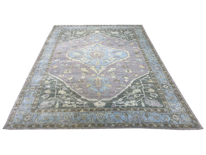 Lavender, Blue 100% Mohair Goat Wool Traditional Persian Area Rug 10.3x13.2ft 311x400Cms