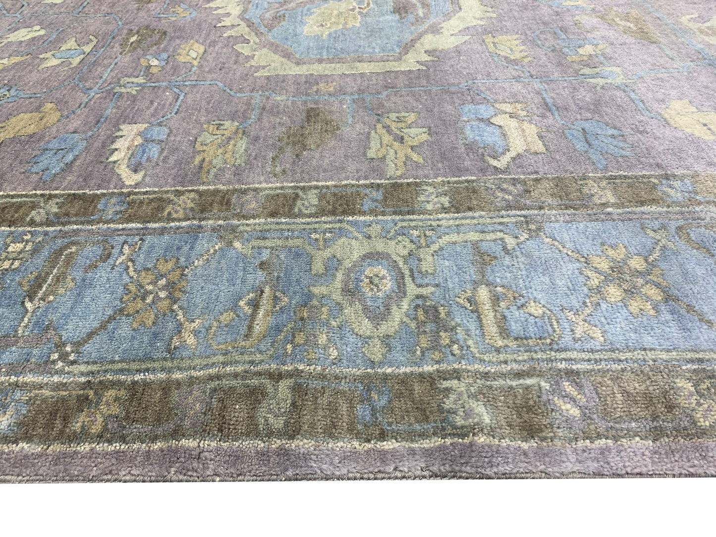 Lavender, Blue 100% Mohair Goat Wool Traditional Persian Area Rug 10.3x13.2ft 311x400Cms