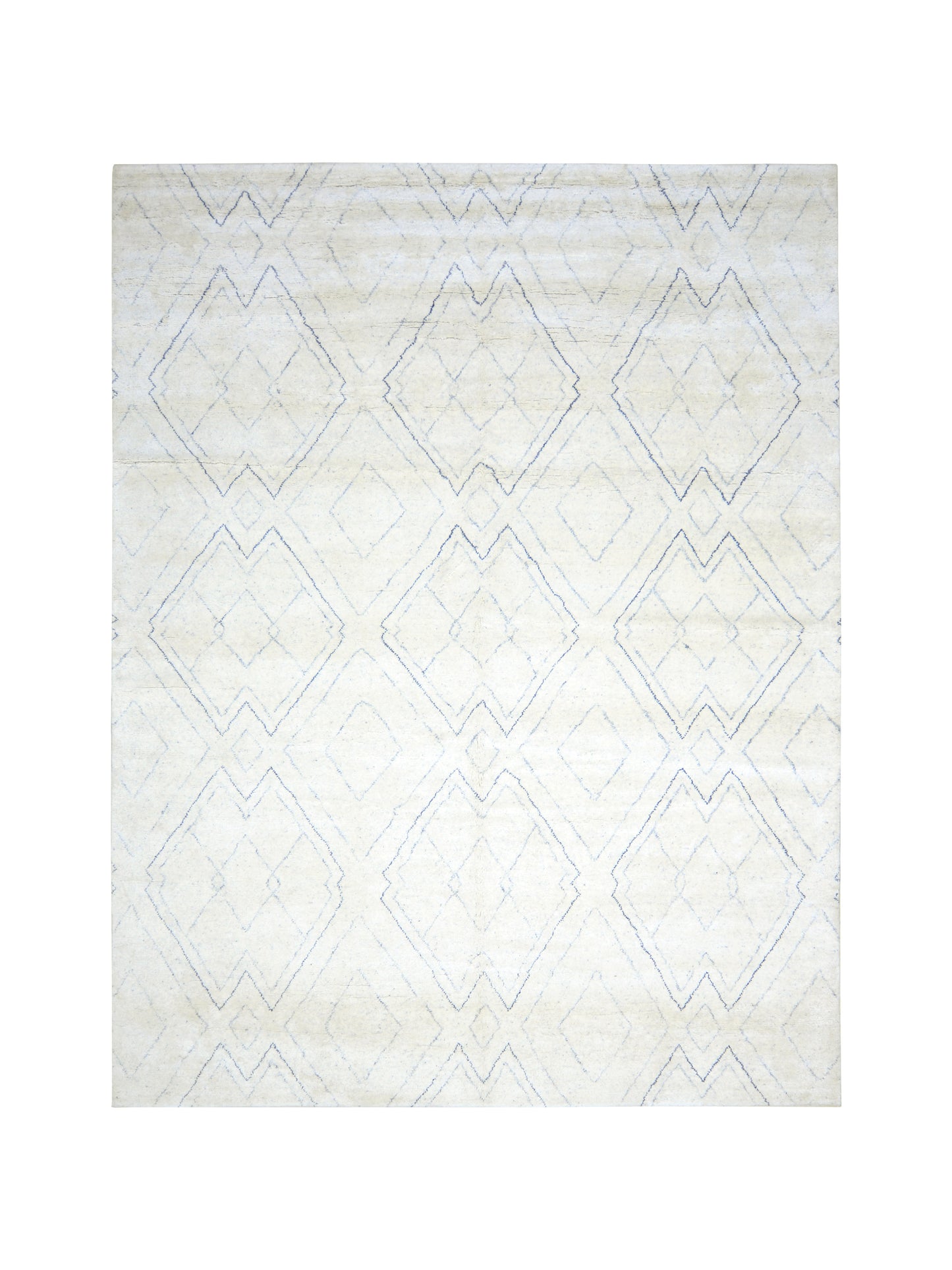 Grey and Ivory Modern Japandi Viscose and Wool Textured Handknotted Area Rug