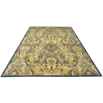 Gold and Multy Pure Silk Transitional Handknotted Area Rug