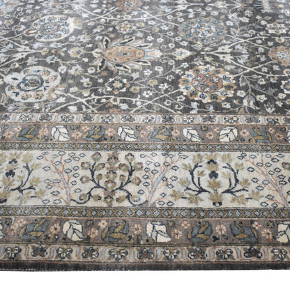 Elegacy Charcoal, Ivory and Multy Samarkand Luxury Traditional  Pure Wool Handknotted Area Rug