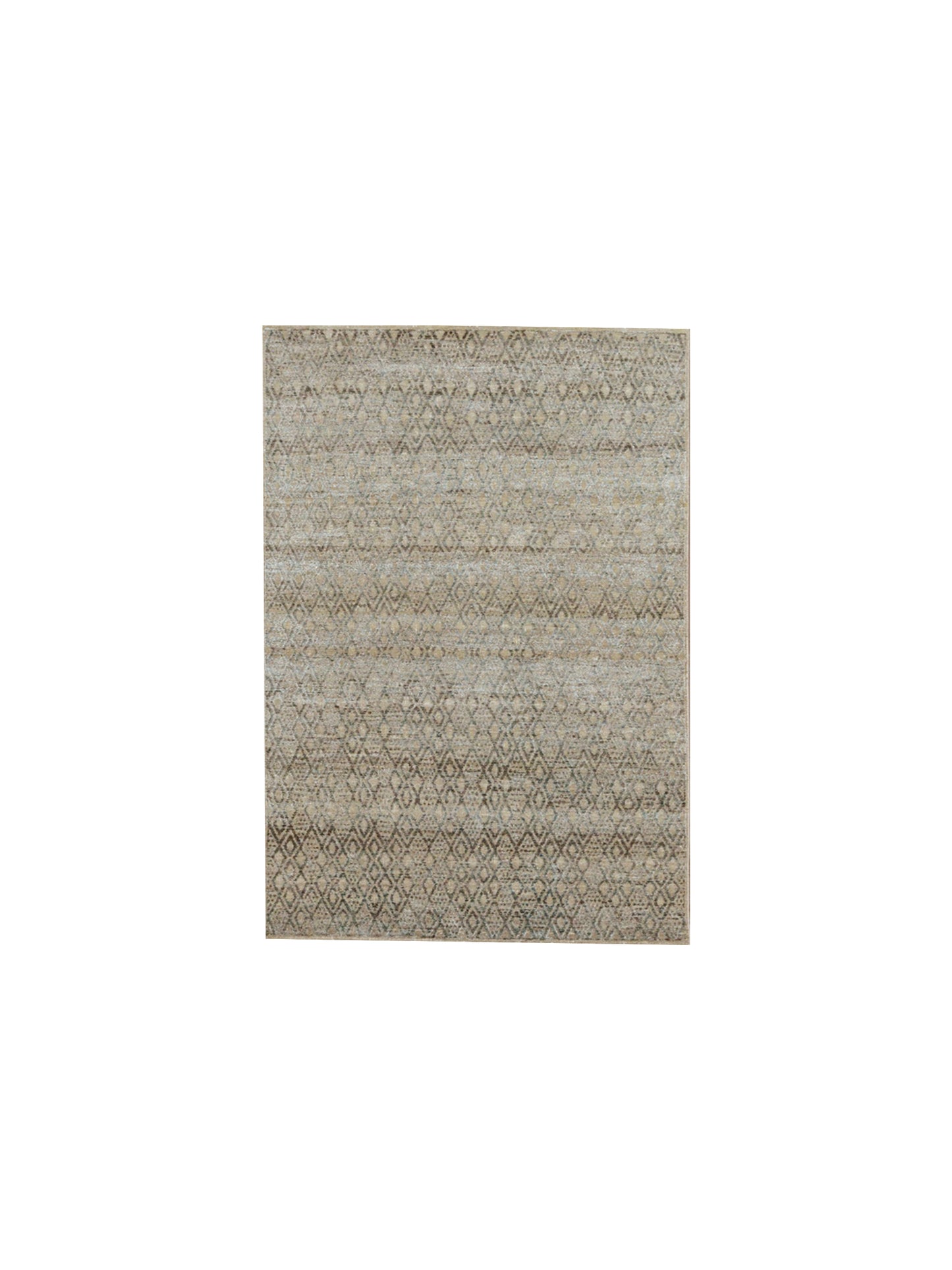 Grey Silk and Wool Modern Handknotted Area Rug