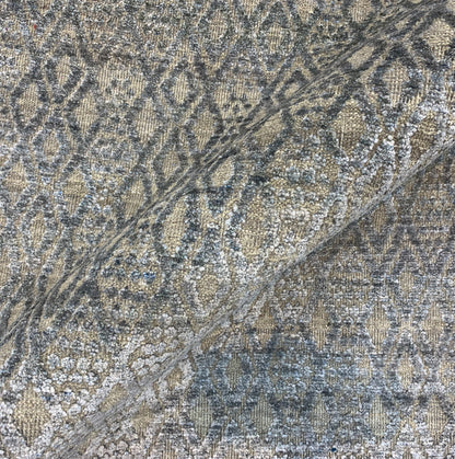 Grey Silk and Wool Modern Handknotted Area Rug