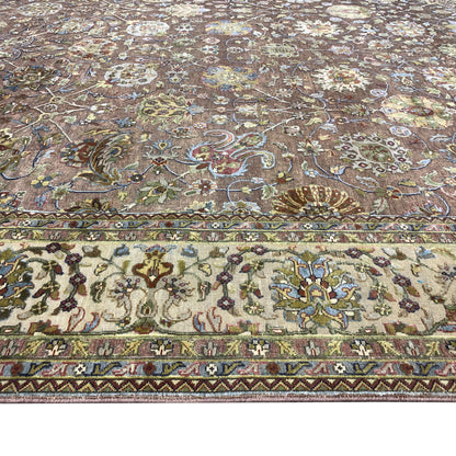 Mughal Brown, Camel and Rust Traditional Samarkand Luxury Handknotted Area Rug