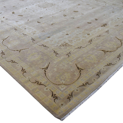 Darbar Ivory, Yellow and brown Heriz Luxury Traditional  Pure Wool Handknotted Area Rug